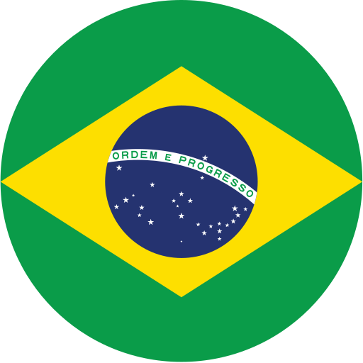 Flag of Brazil in a circular design with green border