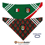 Double-sided bandana with Mexican design and BeagleBuddy branding