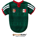 Dog jersey with Mexican design and BeagleBuddy branding on a white background